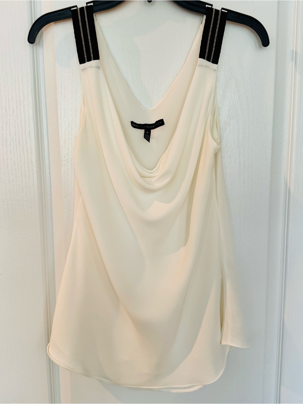 White House Black Market Ivory Cami with Black Trim